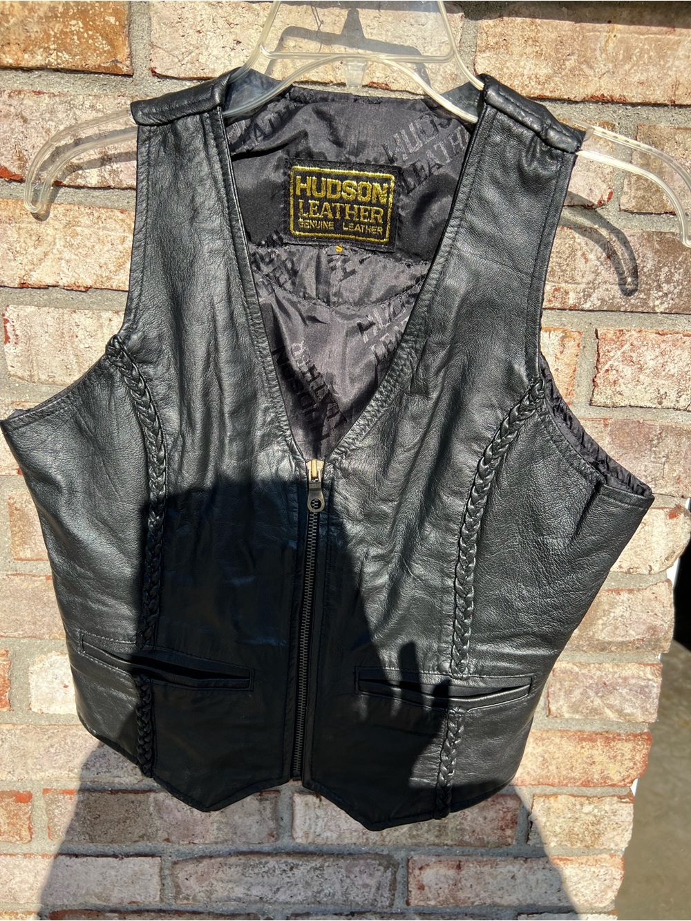 Harley-Davidson Black Braided Leather Vest